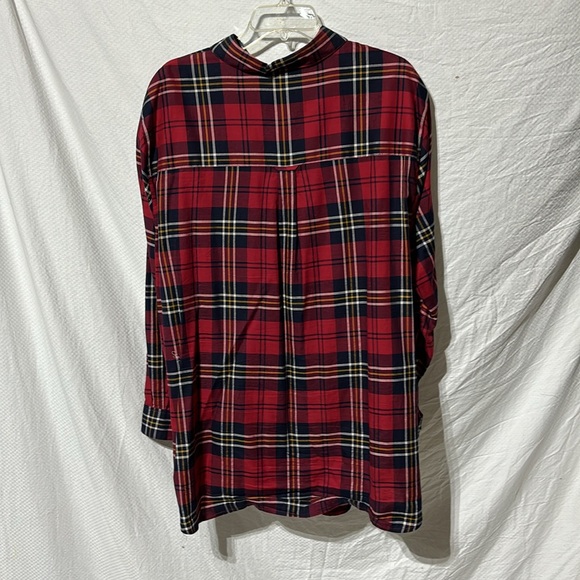 Emanuel Ungaro Liberte 3x vintage plain deep navy blackish plaid blouse euc - Picture 5 of 8